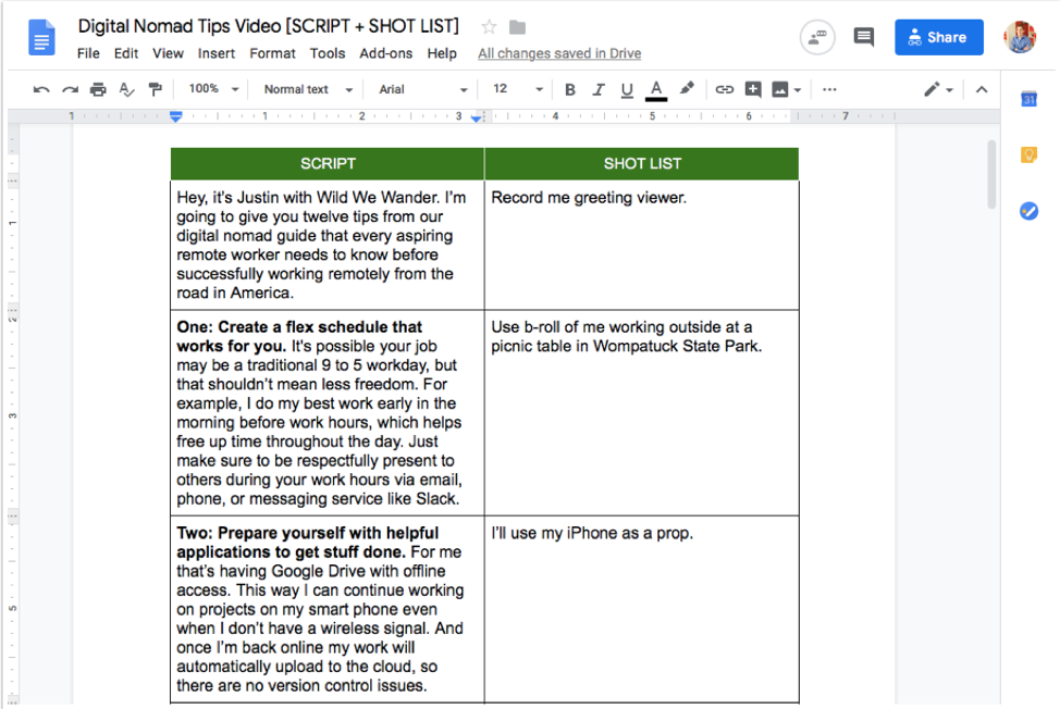 digital-nomad-tips-video-script